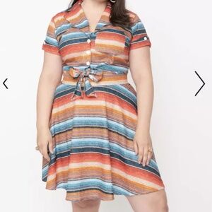 Unique VintageWestern /BoHo Serape Stripe Shirley Plus Size Set 3X Top & Bottom